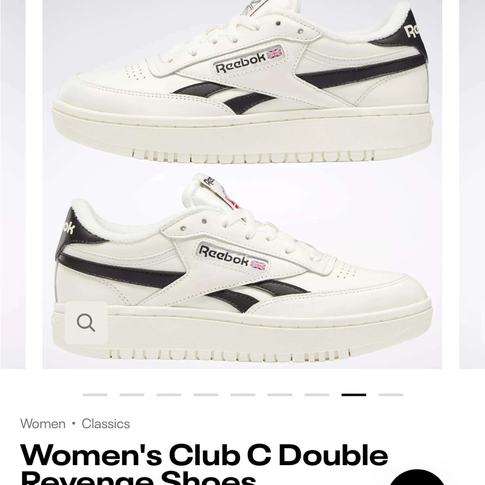 Reebok Women's Club C Double Revenge Shoes - White and Black sz 9